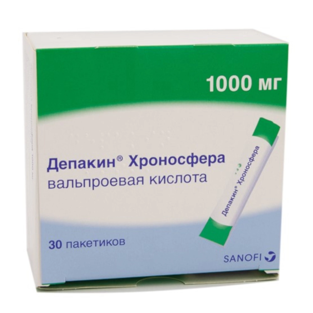 изображение Депакин Хроносфера гран.пролонг.в. 1000мг N30 вн от интернет-аптеки ФАРМЭКОНОМ