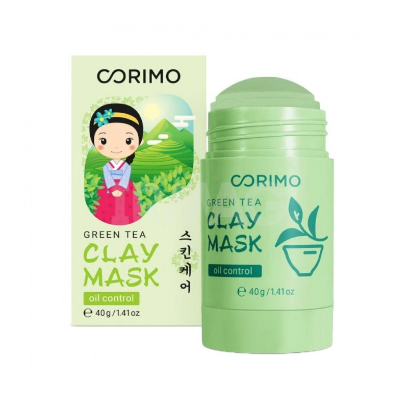 изображение Corimo глиняная маска для лица зеленая стик зелёный чай, алоэ 40г от интернет-аптеки ФАРМЭКОНОМ