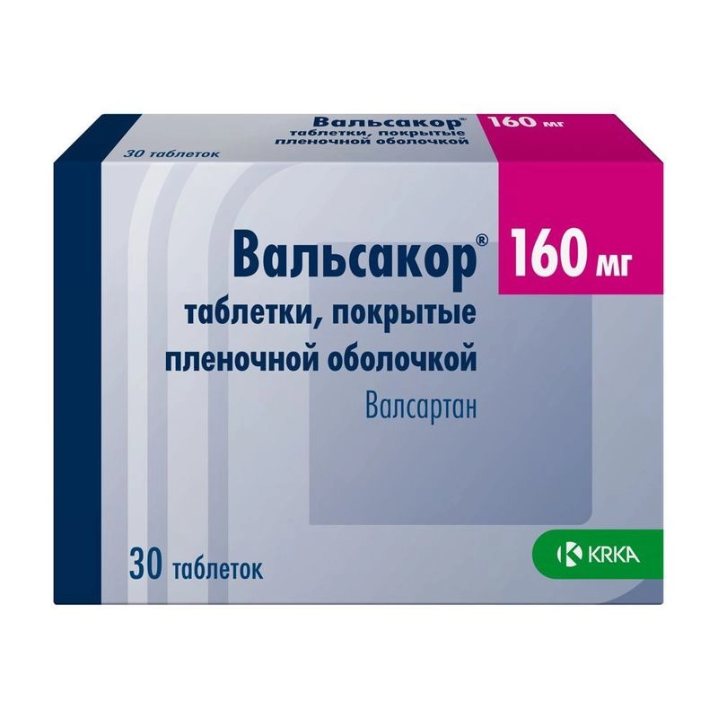 изображение Вальсакор таб.п.п/о 160мг N30 вн от интернет-аптеки ФАРМЭКОНОМ