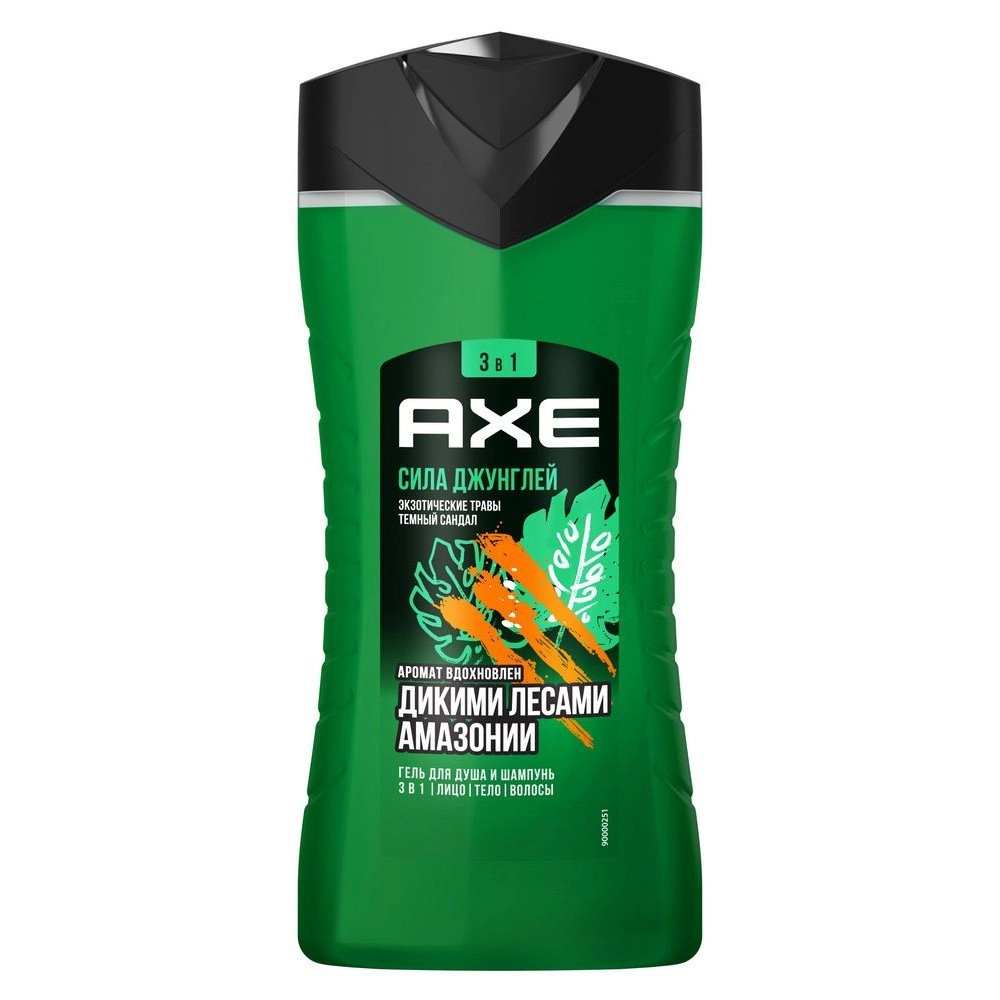 изображение Гель для душа и шампунь AXE 3 в 1 Сила джунглей 250мл от интернет-аптеки ФАРМЭКОНОМ