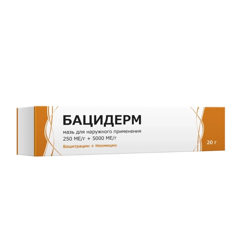 изображение Бацидерм мазь 250МЕ/г+5000МЕ/г-20г наруж от интернет-аптеки ФАРМЭКОНОМ