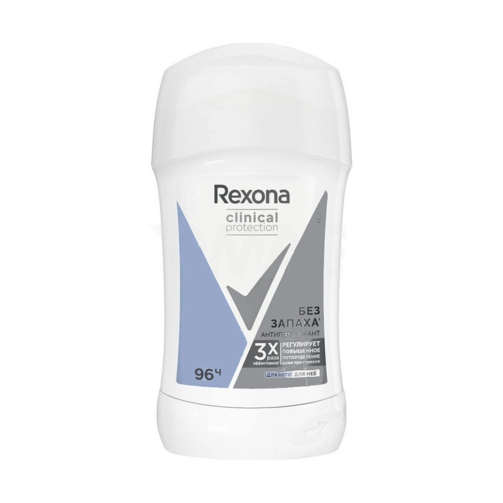 изображение Дезодорант-антиперспирант стик Rexona Clinical Protection Без запаха 40мл от интернет-аптеки ФАРМЭКОНОМ