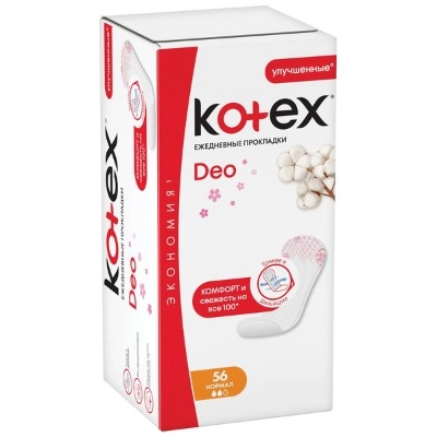 изображение Прокладки ежедн. Kotex DEO N56 нормал от интернет-аптеки ФАРМЭКОНОМ