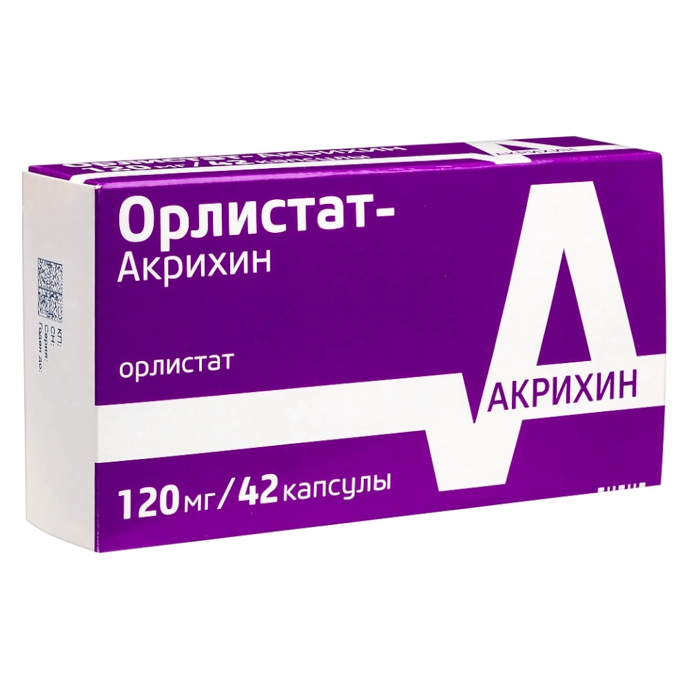 изображение Орлистат-Акрихин капс. 120мг N42 вн от интернет-аптеки ФАРМЭКОНОМ