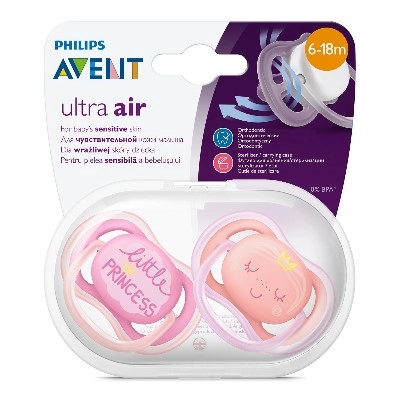 изображение Пустышка Avent Ultra Air SCF343/22 6-18 месяцев 2шт от интернет-аптеки ФАРМЭКОНОМ