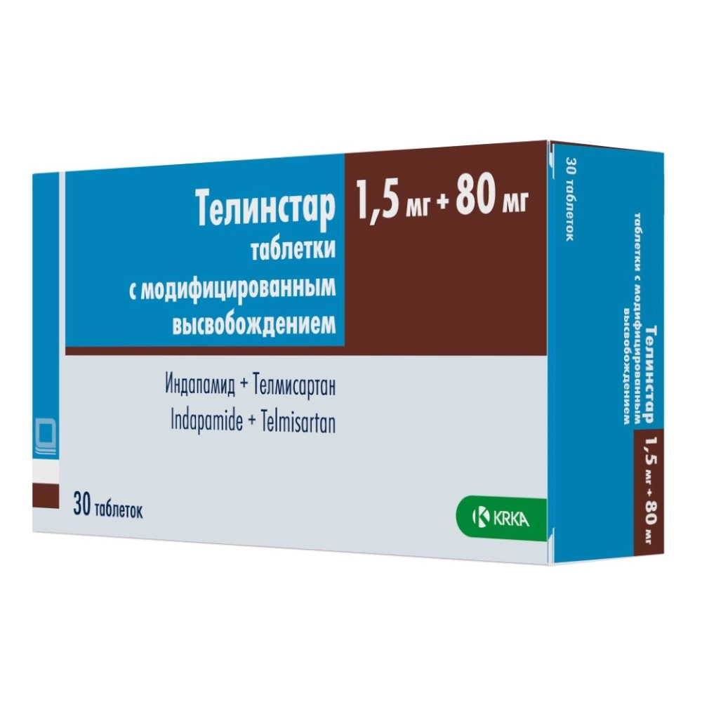 изображение Телинстар таб.модиф.высв. 1.5мг+80мг N30 вн от интернет-аптеки ФАРМЭКОНОМ