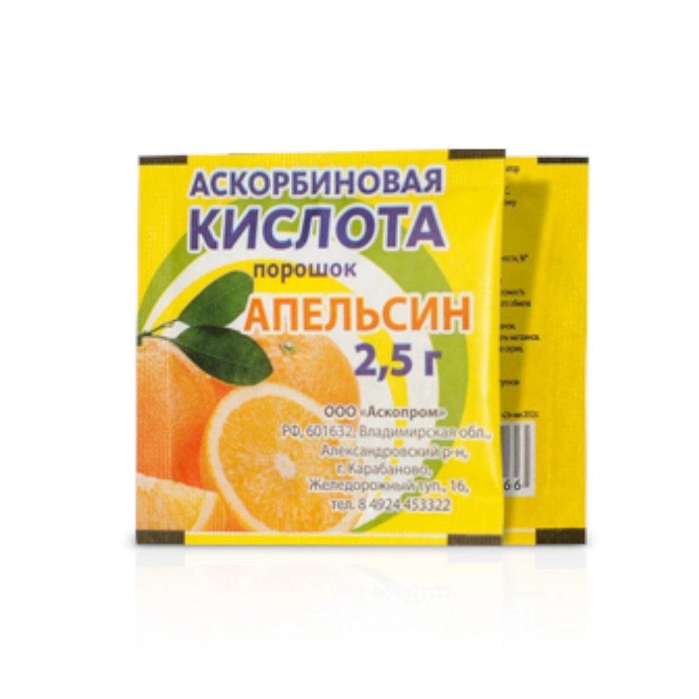 изображение Аскорбиновая кислота пор. 2.5г пакет вн апельсин от интернет-аптеки ФАРМЭКОНОМ