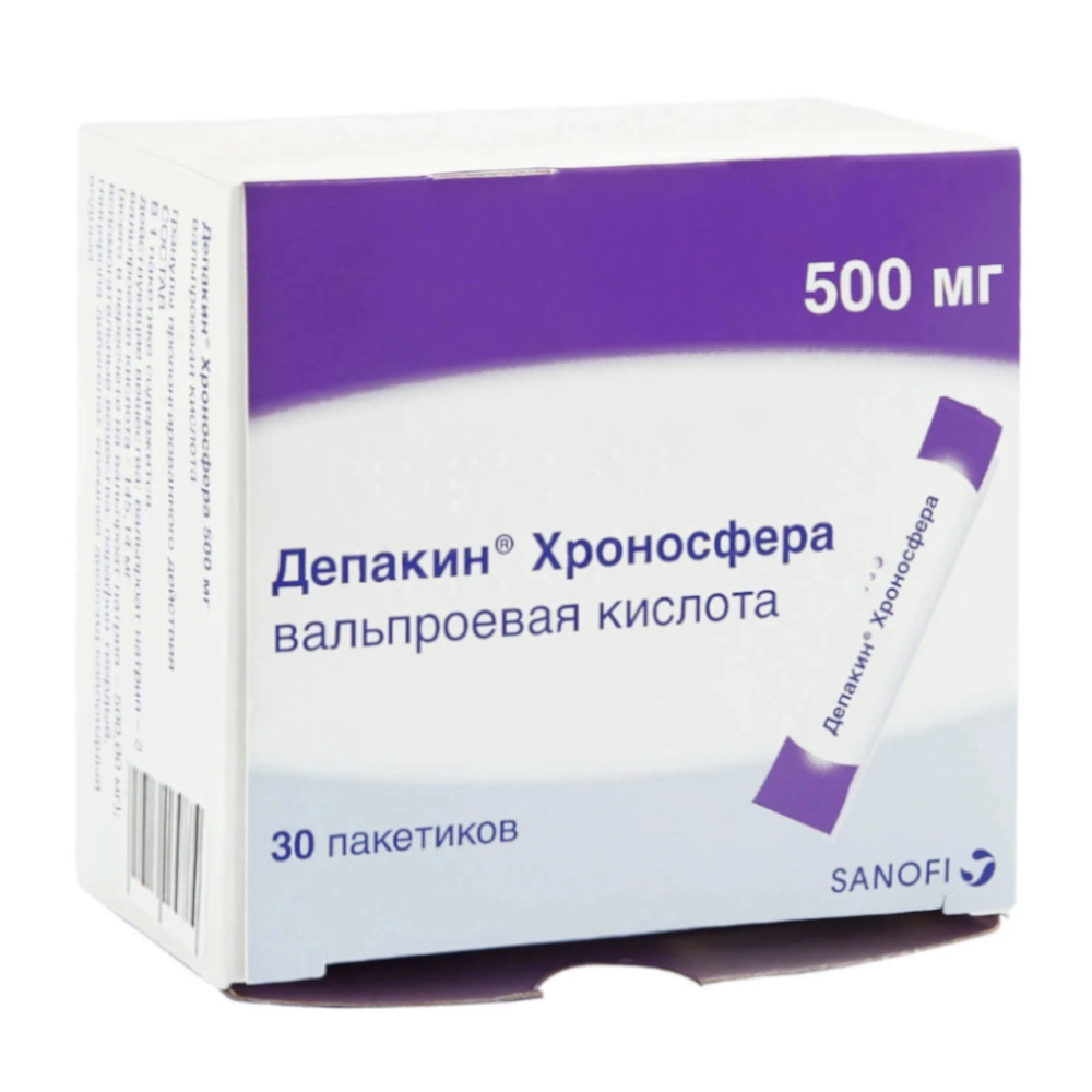 изображение Депакин Хроносфера гран.пролонг.в. 500мг N30 вн от интернет-аптеки ФАРМЭКОНОМ