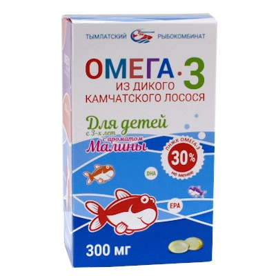 изображение Омега-3 Salmonica капс. 300мг №84 коробка д/детей с 3-х лет малина от интернет-аптеки ФАРМЭКОНОМ