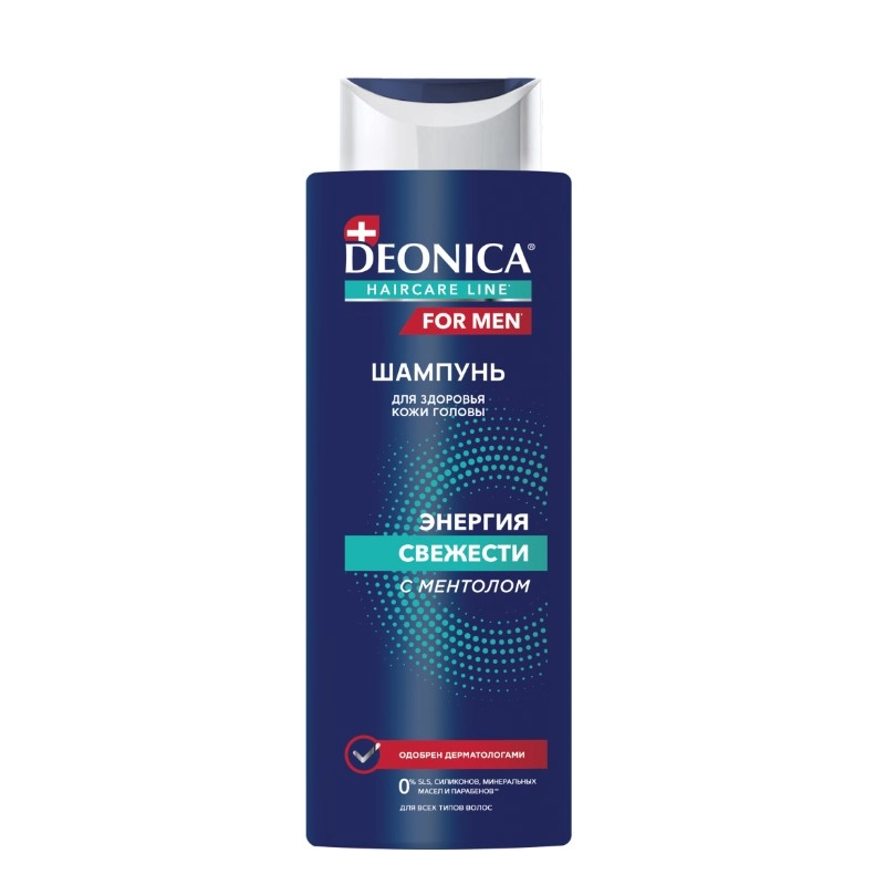 изображение DEONICA For men Энергия свежести шампунь с ментолом 380мл от интернет-аптеки ФАРМЭКОНОМ