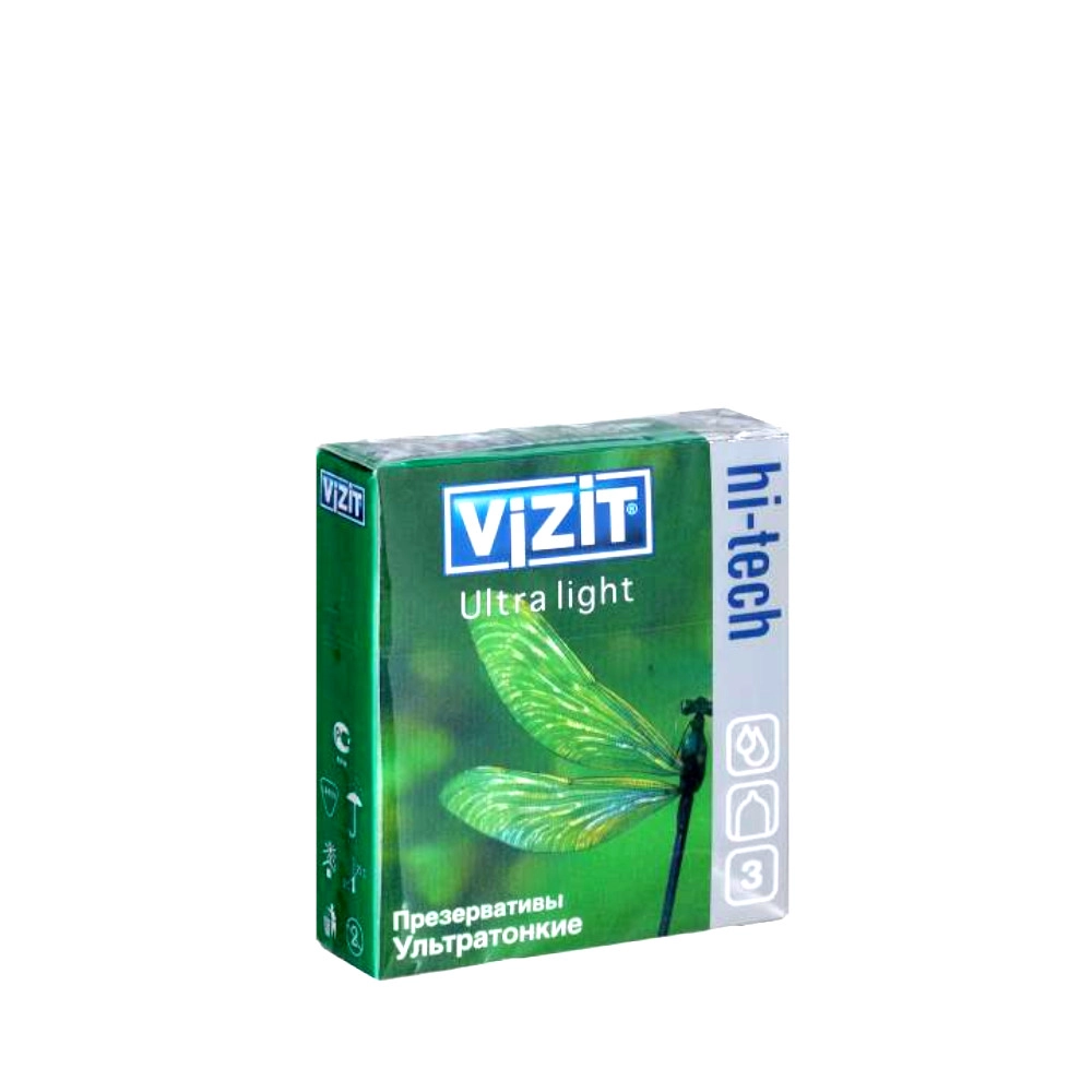 изображение Презервативы ViZiT Hi-tech Ultra light ультратонкие 3шт от интернет-аптеки ФАРМЭКОНОМ