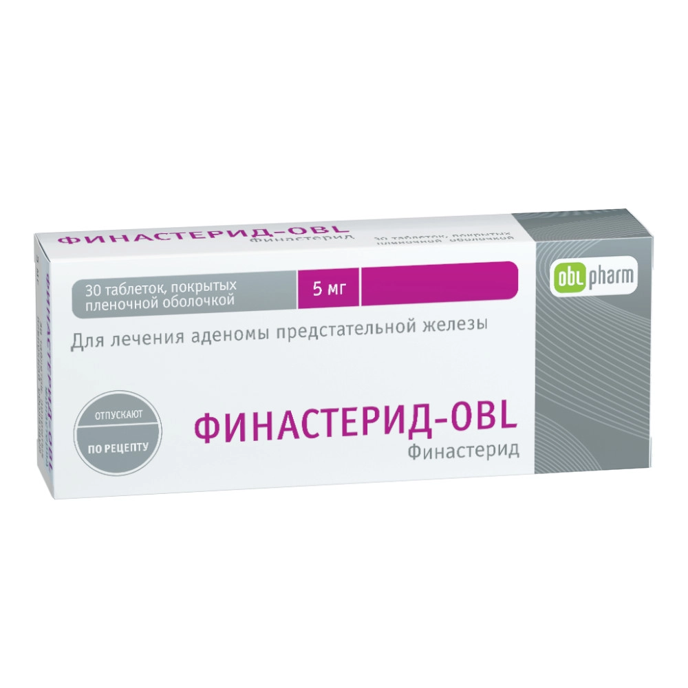 изображение Финастерид-OBL таб.п.п/о 5мг N30 вн от интернет-аптеки ФАРМЭКОНОМ