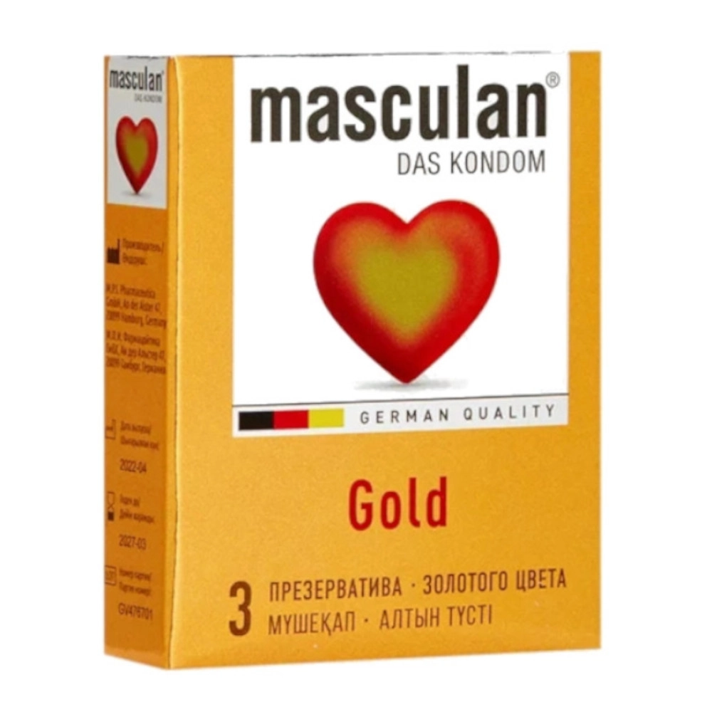 изображение Презервативы Masculan Gold 3шт от интернет-аптеки ФАРМЭКОНОМ