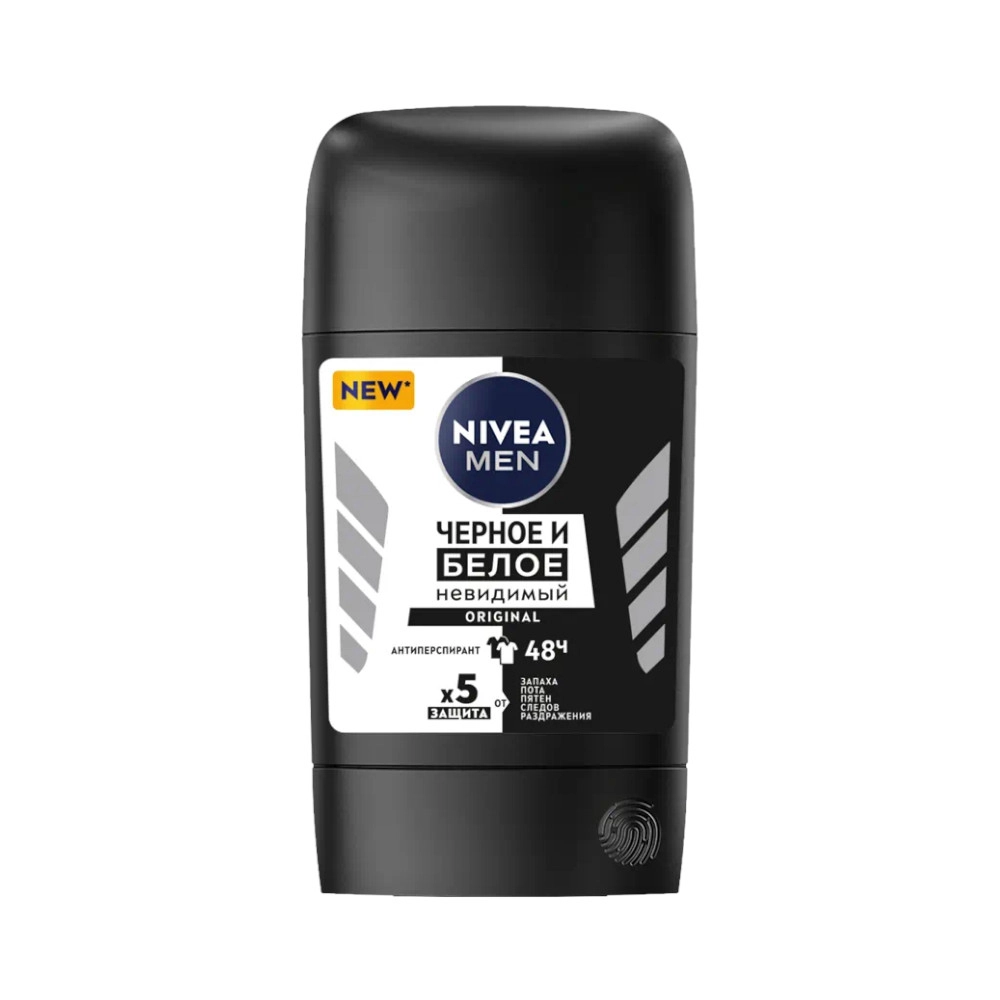 изображение Дезодорант-антиперспирант стик Nivea Men Original Черное и Белое 50мл от интернет-аптеки ФАРМЭКОНОМ