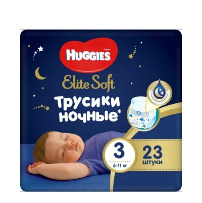 изображение Трусики Хаггис Elite Soft 6-11кг N23 ночн. от интернет-аптеки ФАРМЭКОНОМ