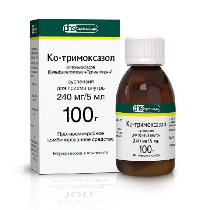 изображение Ко-тримоксазол сусп. 240мг/5мл-100мл фл. вн от интернет-аптеки ФАРМЭКОНОМ