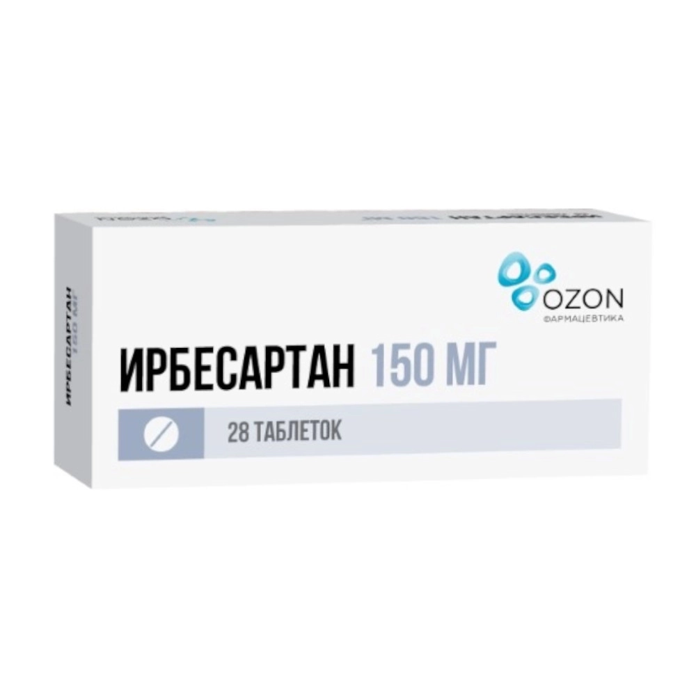 изображение Ирбесартан таб.п.п/о 150мг N28 вн от интернет-аптеки ФАРМЭКОНОМ