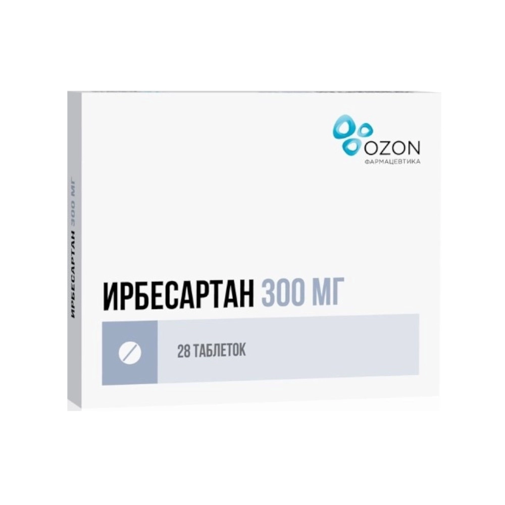 изображение Ирбесартан таб.п.п/о 300мг N28 вн от интернет-аптеки ФАРМЭКОНОМ