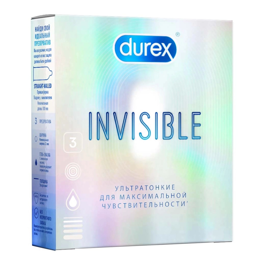 изображение Презервативы Durex 3 шт. Invisible от интернет-аптеки ФАРМЭКОНОМ