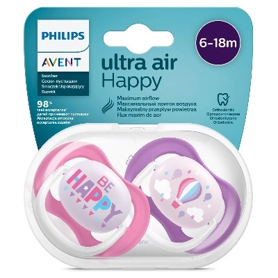 изображение Пустышка Avent Ultra Air SCF080/16 6-18 месяцев 2шт от интернет-аптеки ФАРМЭКОНОМ