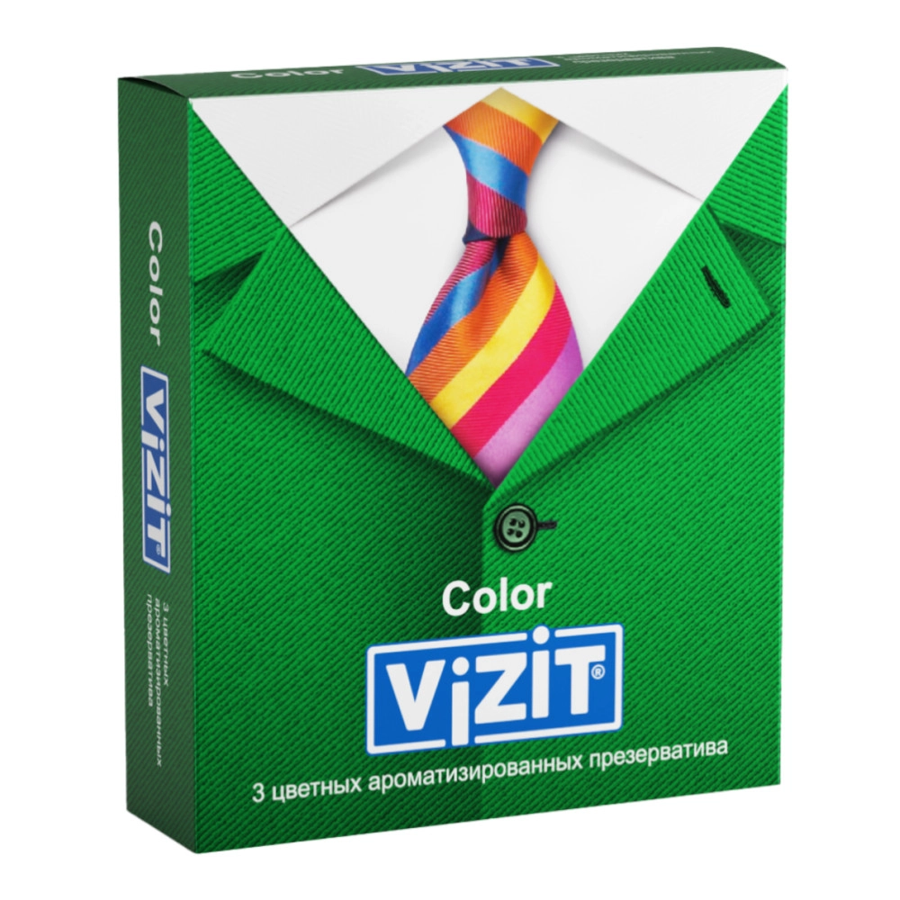 изображение Презервативы ViZiT Color ароматизированные 3шт от интернет-аптеки ФАРМЭКОНОМ