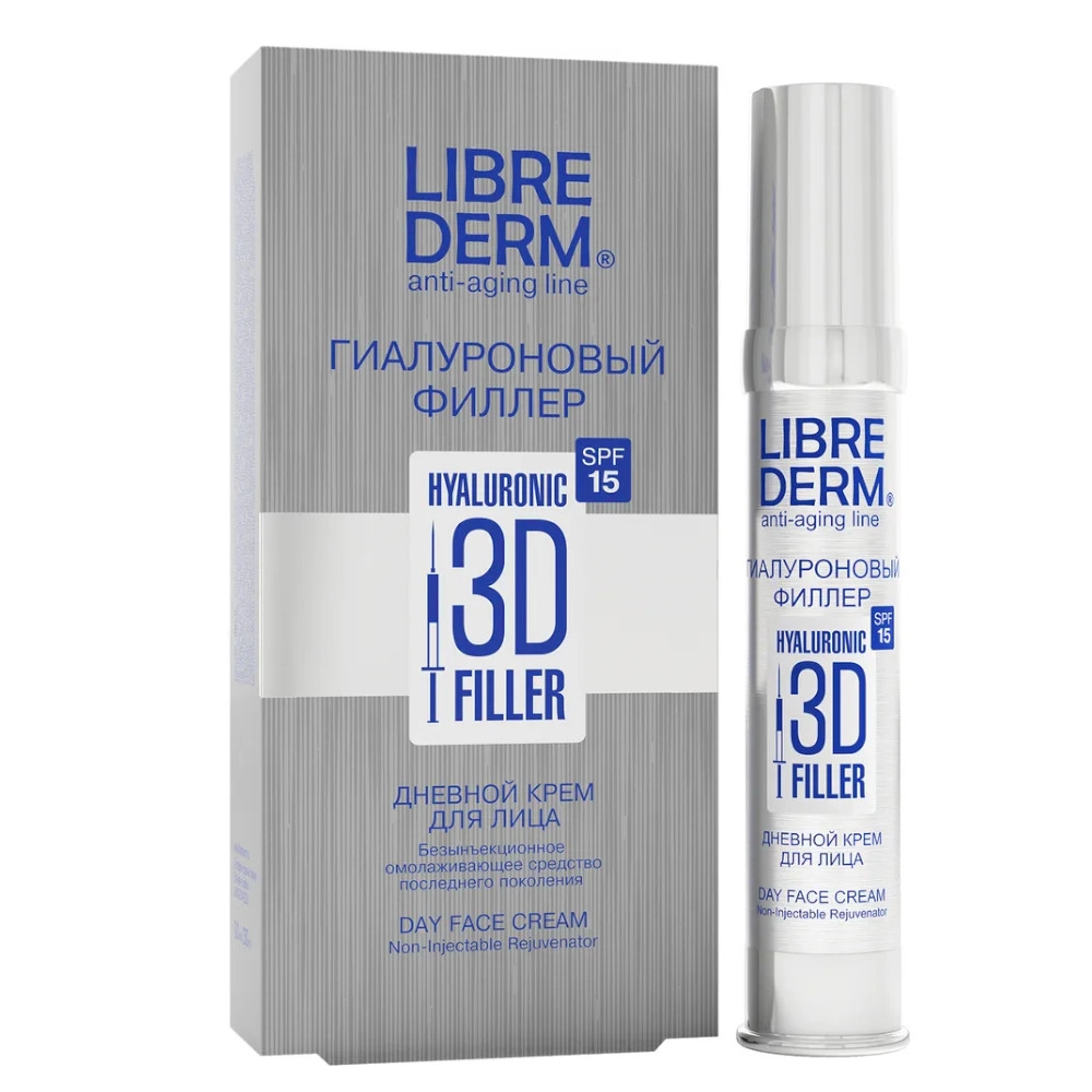 изображение Филлер LIBREDERM Гиалуроновый 3D дневной крем для лица SPF 15 30мл от интернет-аптеки ФАРМЭКОНОМ