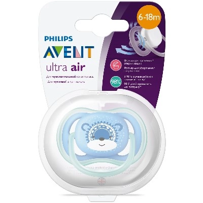 изображение Пустышка Avent Ultra Air SCF542/12 6-18 месяцев 1шт от интернет-аптеки ФАРМЭКОНОМ