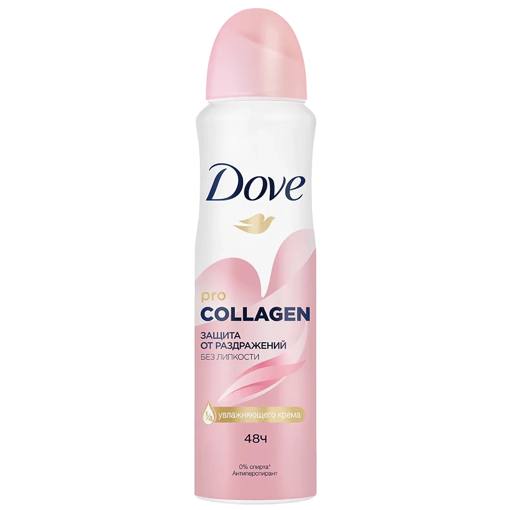 изображение Антиперспирант-аэрозоль DOVE PRO-COLLAGEN Защита от раздражений без липкости 150мл от интернет-аптеки ФАРМЭКОНОМ