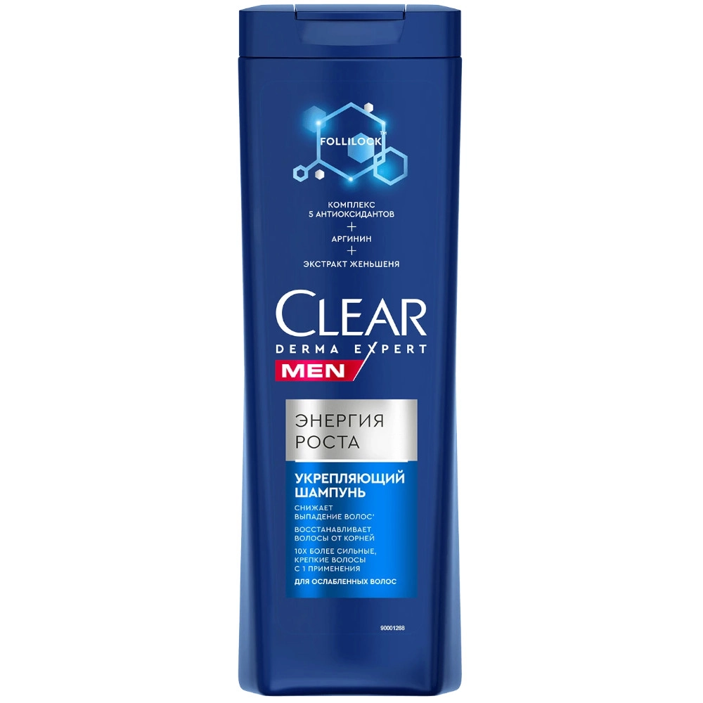 изображение Шампунь CLEAR MEN Derma Expert Энергия роста 380мл от интернет-аптеки ФАРМЭКОНОМ