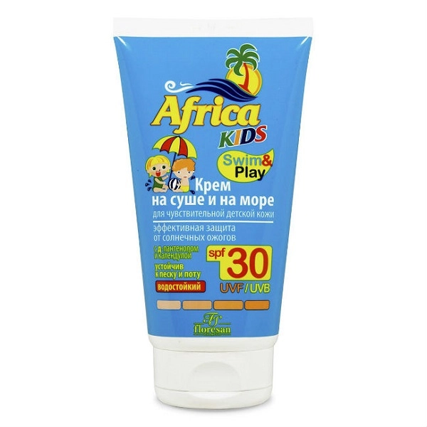 изображение Крем солнцезащит. Флоресан Africa Kids 150мл Ф-410 д/чувств.кожи SPF-30 на суше и на море от интернет-аптеки ФАРМЭКОНОМ