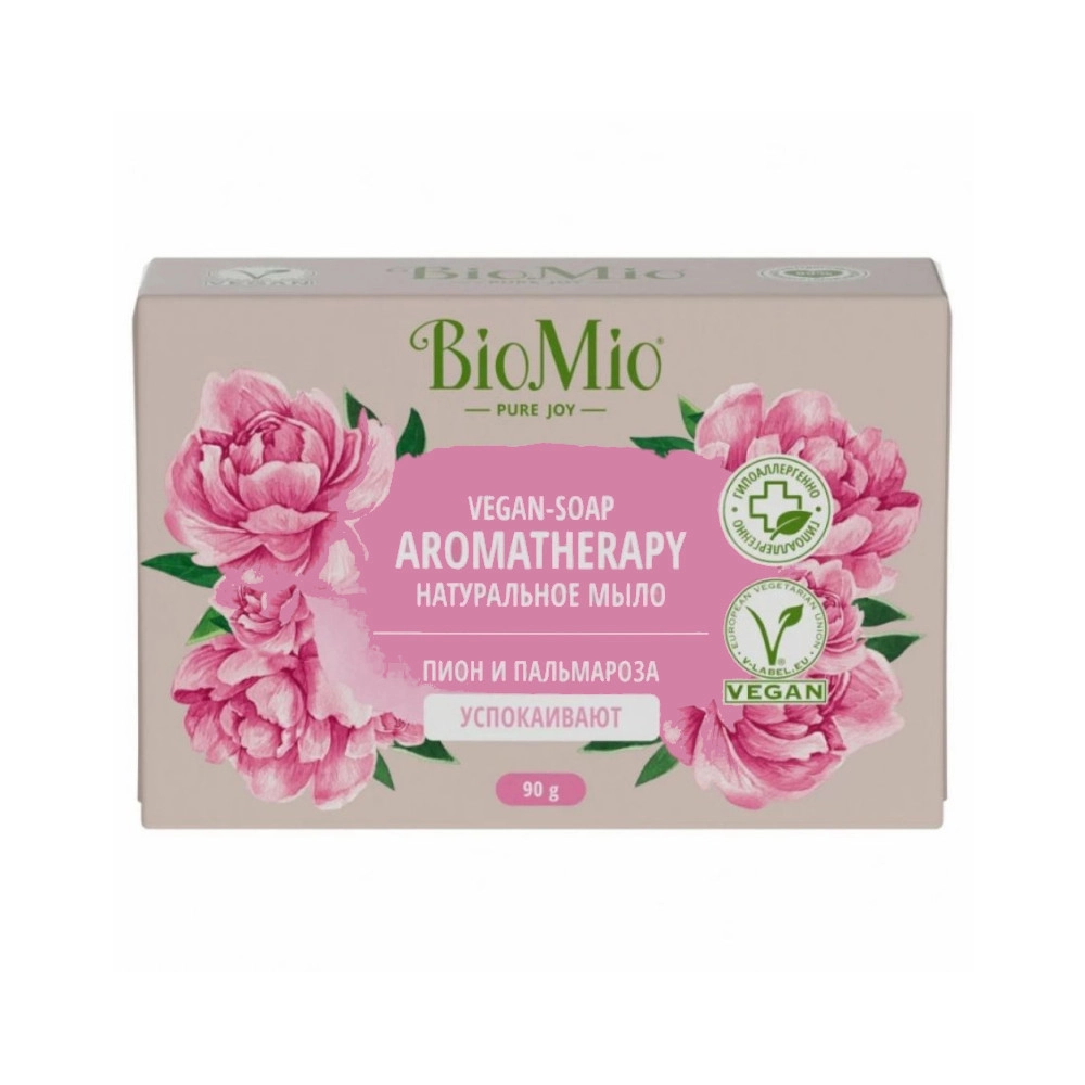 изображение Мыло туалетное BioMio Bio-Soap Пион Пальмароза 90г от интернет-аптеки ФАРМЭКОНОМ