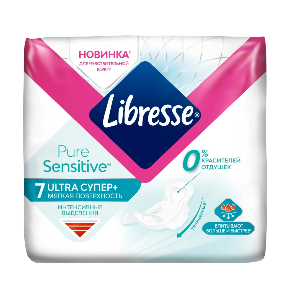 изображение Прокладки критич. Libresse Ultra PURE SENSITIVE Супер №7 8576 от интернет-аптеки ФАРМЭКОНОМ