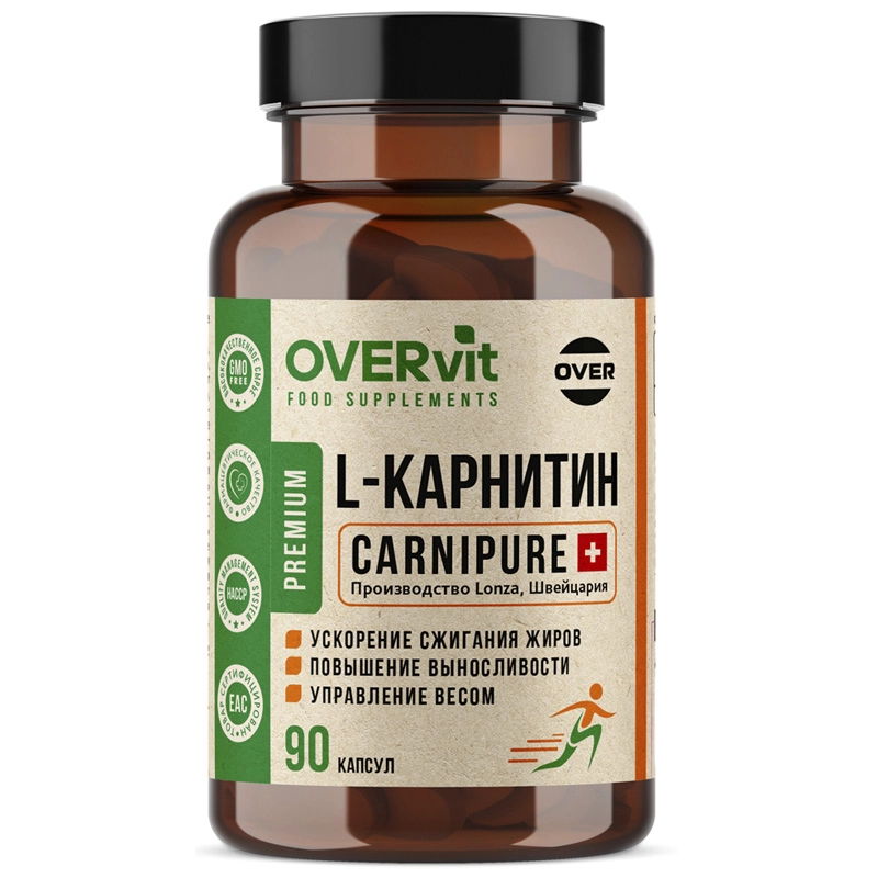 изображение OVERvit L-КАРНИТИН 90 капсул от интернет-аптеки ФАРМЭКОНОМ