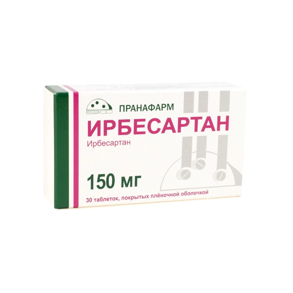 изображение Ирбесартан таб.п.п/о 150мг N30 вн от интернет-аптеки ФАРМЭКОНОМ