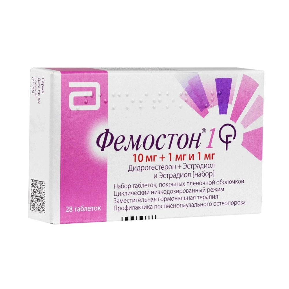 изображение Фемостон 1 таб.п.п/о 1мг и 1мг+10мг N28 вн от интернет-аптеки ФАРМЭКОНОМ