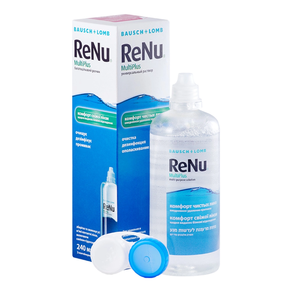 Раствор для линз Bausch&Lomb Renu Multi Plus 240мл с контейнером купить в аптеке ФАРМЭКОНОМ
