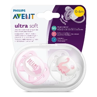 изображение Пустышка Avent Ultra soft SCF222/02 0-6 месяцев 2шт от интернет-аптеки ФАРМЭКОНОМ