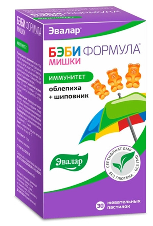 изображение Бэби Формула Мишки Иммунитет пастилки жеват. 2,5г N30 вн от интернет-аптеки ФАРМЭКОНОМ