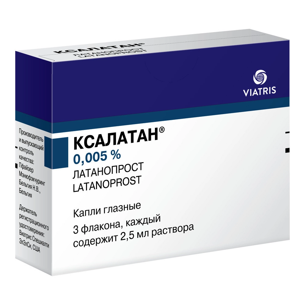 Ксалатан капли 0.005%-2.5мл N3 гл по цене 1 858.50 Р купить в Иркутске,  Латанопрост - инструкция по применению, состав и описание