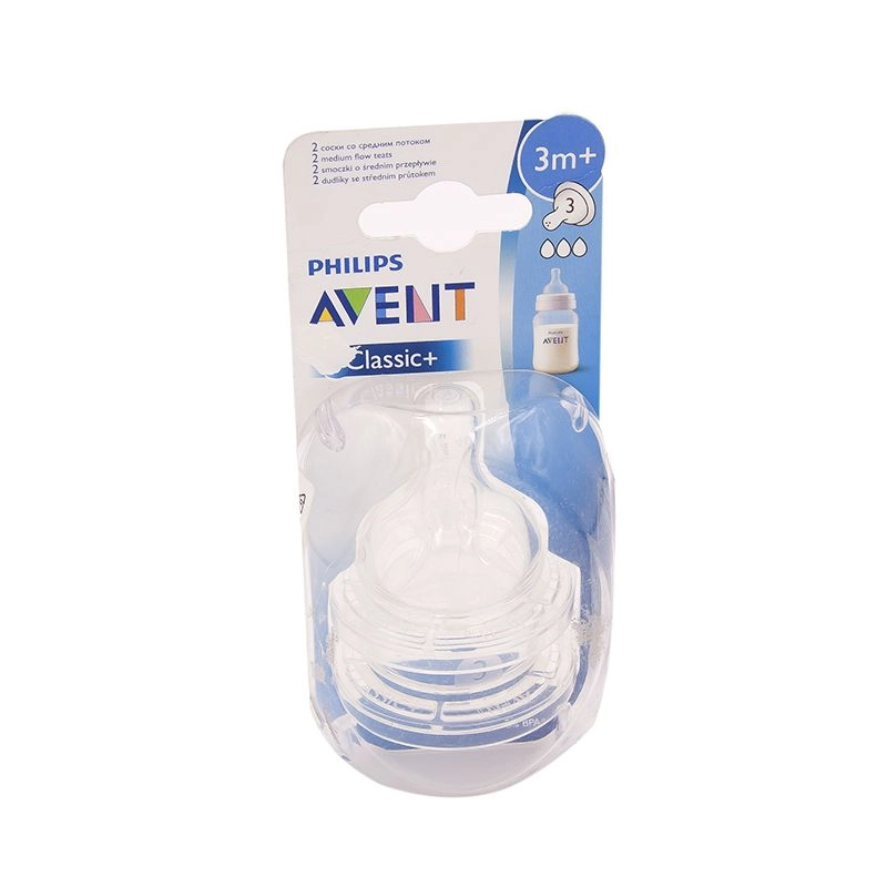 изображение Соска Avent Classic Anti-colic SCF633/27 с 3 месяцев 2шт средний поток от интернет-аптеки ФАРМЭКОНОМ