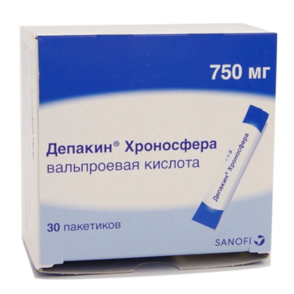 изображение Депакин Хроносфера гран.пролонг.в. 750мг N30 вн от интернет-аптеки ФАРМЭКОНОМ