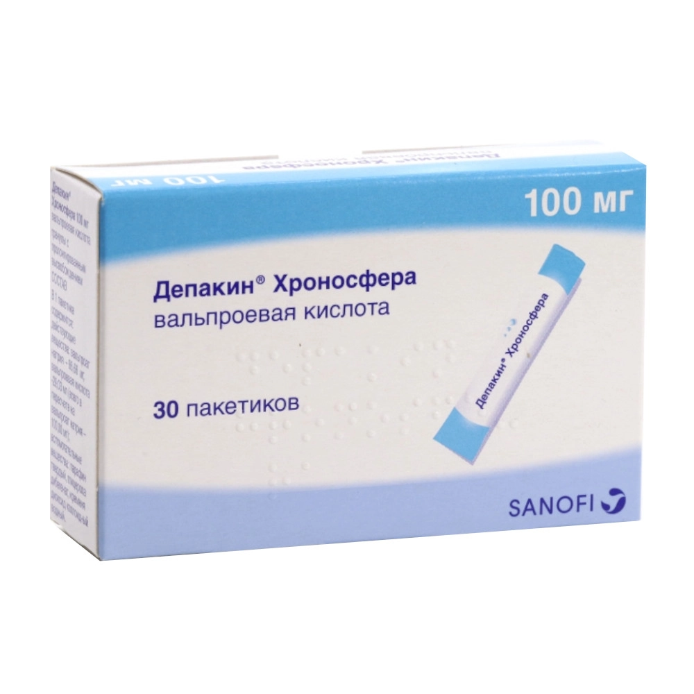 изображение Депакин Хроносфера гран.пролонг.в. 100мг N30 вн от интернет-аптеки ФАРМЭКОНОМ