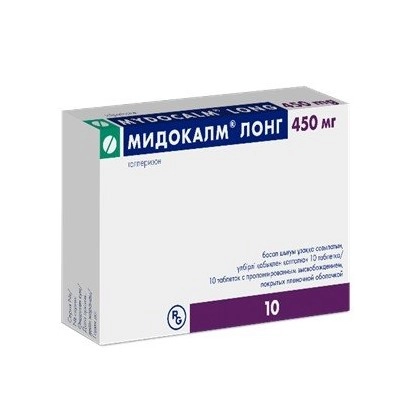 изображение Мидокалм Лонг таб.пролонг.в.п.п/о 450мг N10 вн от интернет-аптеки ФАРМЭКОНОМ