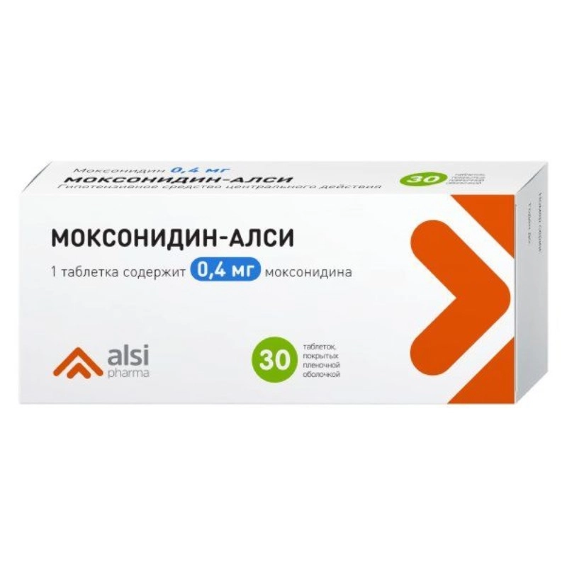 изображение Моксонидин-АЛСИ таб.п.п/о 0.4мг N30 вн от интернет-аптеки ФАРМЭКОНОМ