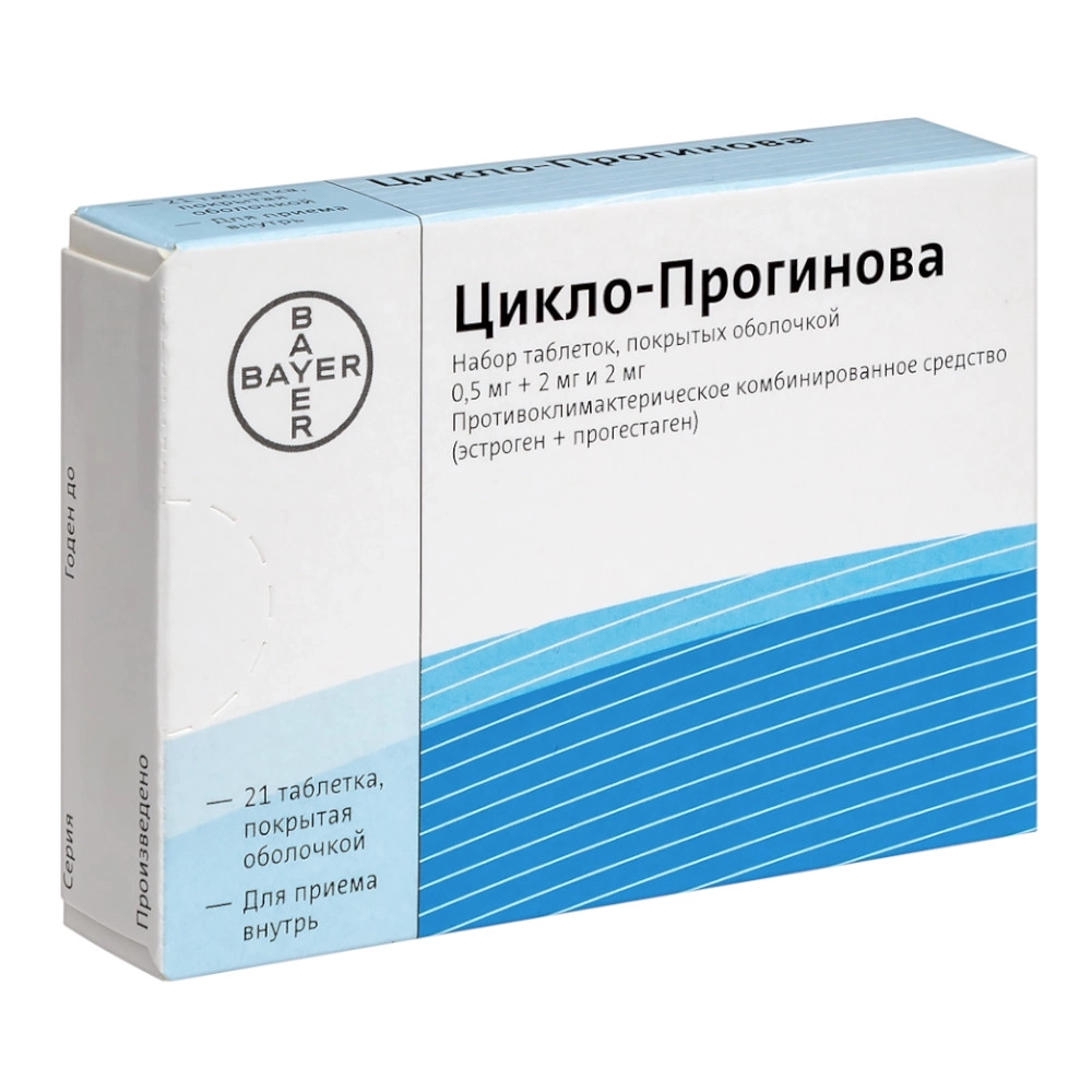 изображение Цикло-прогинова таб.п/о 2мг и 2мг+0.05мг N21 вн от интернет-аптеки ФАРМЭКОНОМ