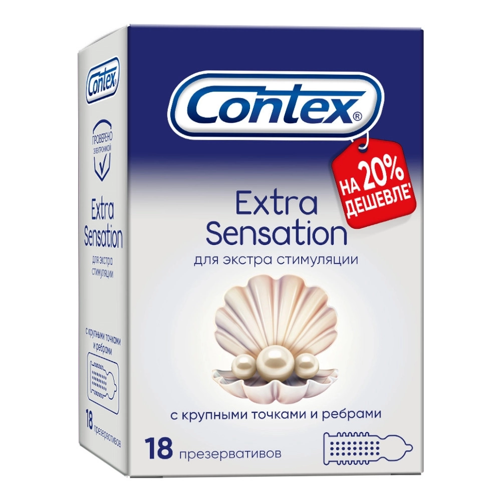 изображение Презервативы CONTEX N18 Extra Sensation от интернет-аптеки ФАРМЭКОНОМ