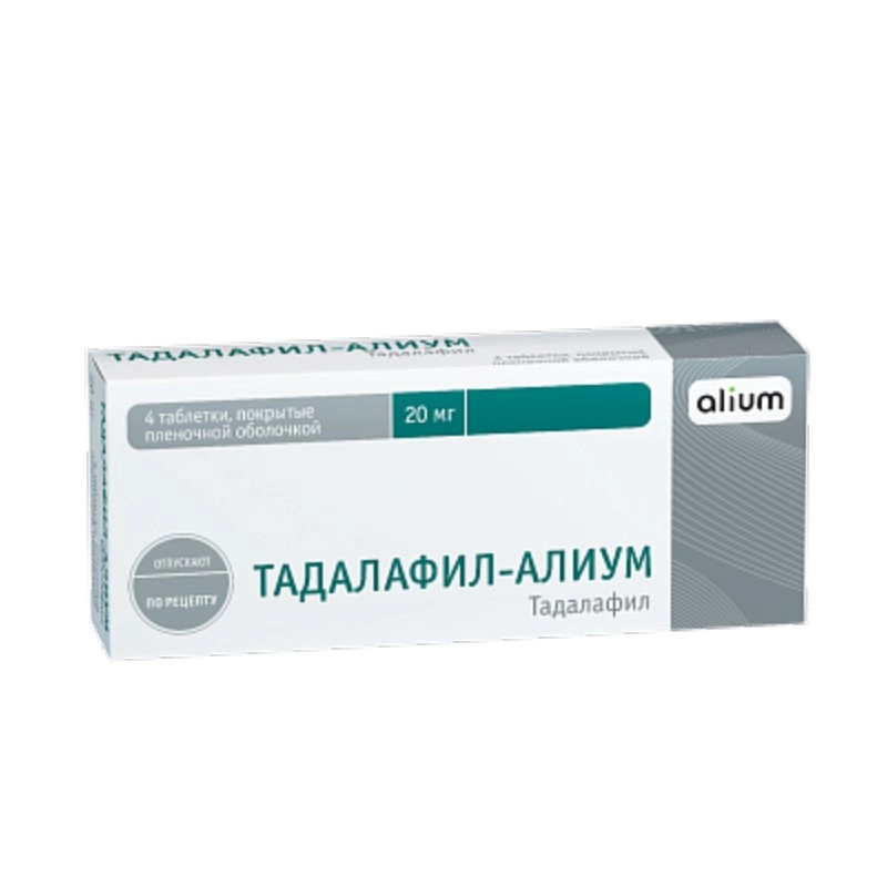 изображение Тадалафил-Алиум таб.п.п/о 20мг N4 вн от интернет-аптеки ФАРМЭКОНОМ