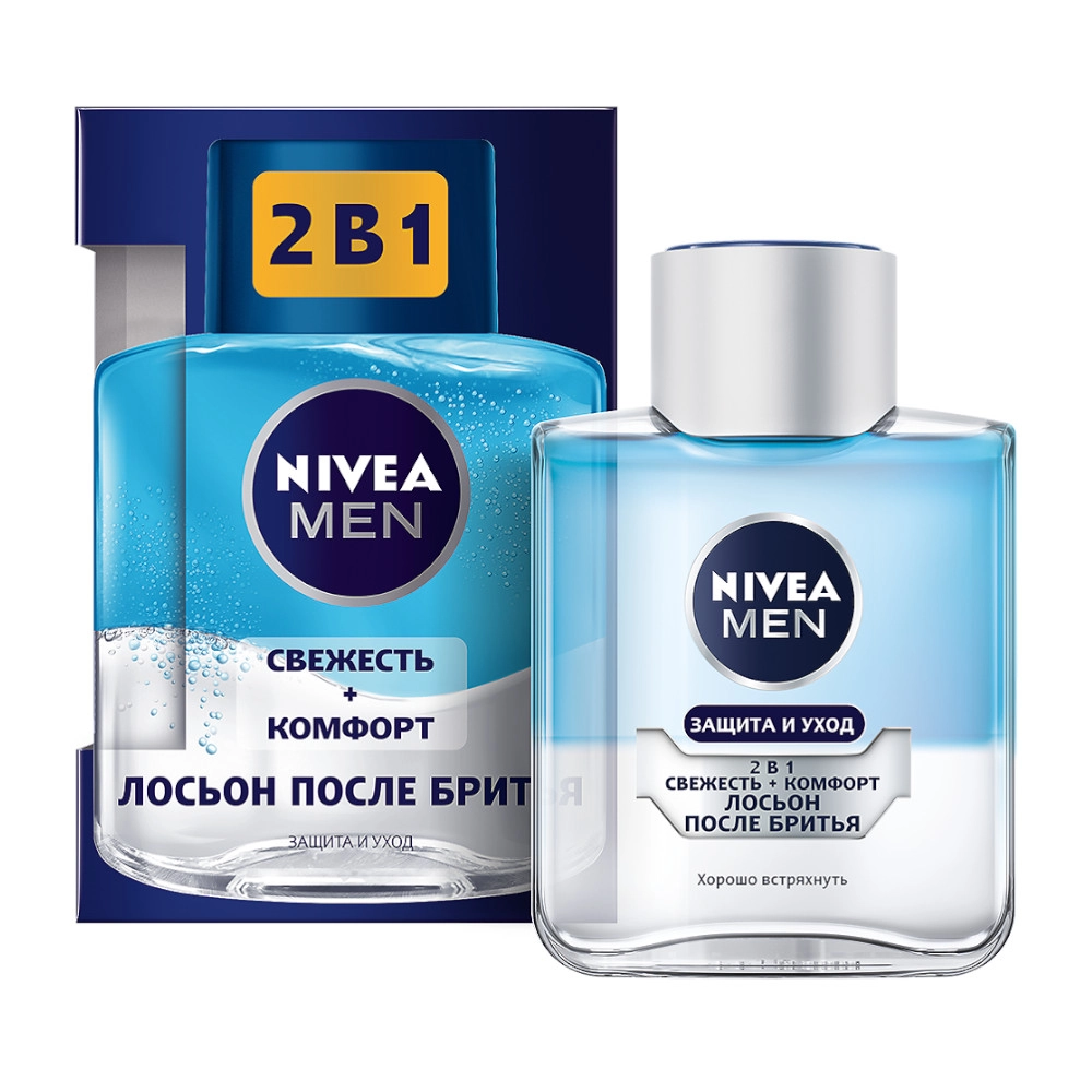 изображение Лосьон NIVEA For Men после бритья Защита и Уход 2в1 100мл от интернет-аптеки ФАРМЭКОНОМ