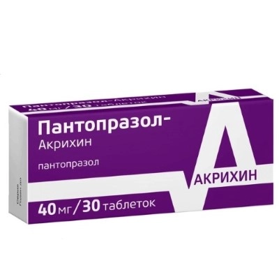 изображение Пантопразол -Акрихин таб.п.пл.киш.раств.об. 40мг N30 вн от интернет-аптеки ФАРМЭКОНОМ