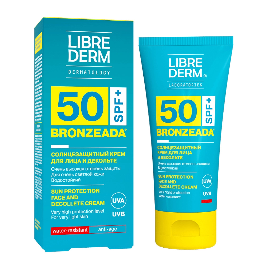 изображение Солнцезащитный крем LIBREDERM BRONZEADA для лица и тела SPF50, 50мл от интернет-аптеки ФАРМЭКОНОМ